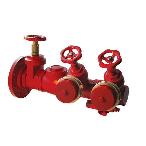 GRUPPO ATTACCO AUTOPOMPA DI MANDATA 2 IDRANTI UNI70- DN 65 x 2- MANFR- pezzi 1