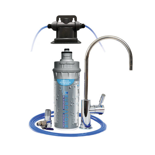 KIT FILTRO E RUBINETTO A LED RIVER ARGENTO PRO- Autonomia max 11000 Lt- EA- pezzi 1