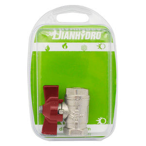 VALVOLA A SFERA FF CON FARFALLA BLISTER- 3/4  DN 20  PN 40- FAIDF- pezzi 1