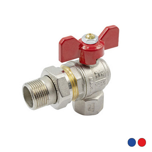 VALVOLA A SFERA PASSAGGIO TOTALE MF SQUADRA PER COLLETTORE- 3/4 Farfalla Blu- TIEMM- pezzi 1