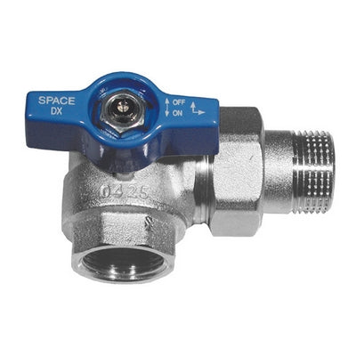 VALVOLA A SFERA SQUADRA PER COLLETTORI MANIGLIA BLU- 1 sx  DN 25  PN 40- EFFEB- pezzi 1