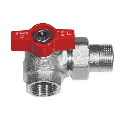 VALVOLA A SFERA SQUADRA PER COLLETTORI MANIGLIA ROSSA- 1 dx  DN 25  PN 40- EFFEB- pezzi 1