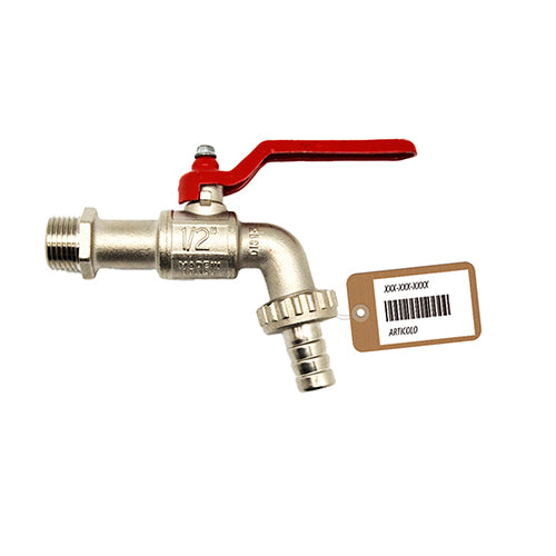 RUBINETTO A SFERA CON PORTAGOMMA F-BRICO- 1/2  DN 10  PN 16- FAIDF- pezzi 1