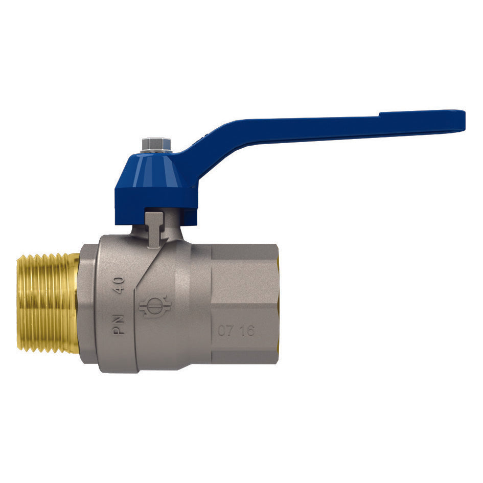 VALVOLA A SFERA P.T. CON LEVA EVOLUTION MASCHIO-FEMMINA- 1  F-BRICO- FAIDF- pezzi 1