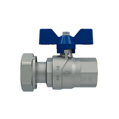 VALVOLA A SFERA P.T. CON FARFALLA EVOLUTION FEMMINA-DADO GIREVOLE- 3/4x3/4  DN 20  PN 40- FIV- pezzi 1