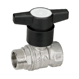 VALVOLA A SFERA MASCHIO/FEMMINA CON PROLUNGA NYLON- 1/2  DN 15  PN 40- BUGAT- pezzi 1