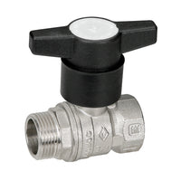 VALVOLA A SFERA MASCHIO/FEMMINA CON PROLUNGA NYLON- 1/2  DN 15  PN 40- BUGAT- pezzi 1