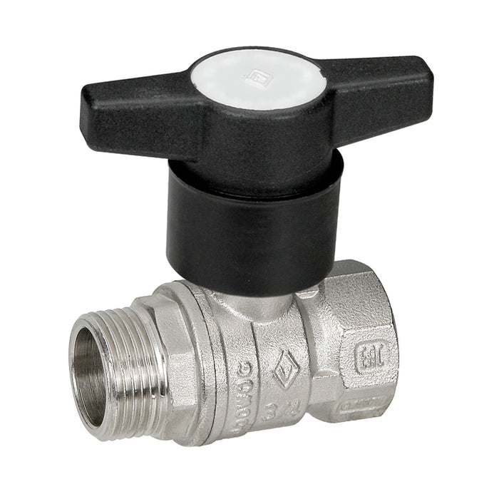 VALVOLA A SFERA MASCHIO/FEMMINA CON PROLUNGA NYLON- 3/4  DN 20  PN 25- BUGAT- pezzi 1