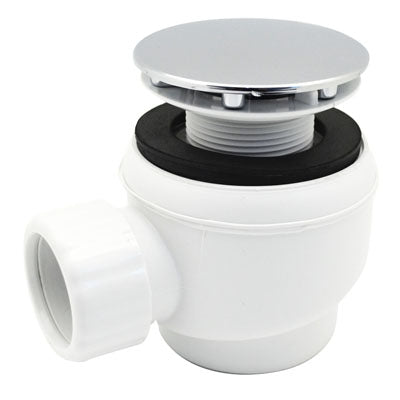 PILETTA SIFOIDE PER DOCCIA ATTACCO UNIVERSALE CROMATA PIASTRA ABS D.40- Diam. 60 foro piccolo- VALSI- pezzi 1