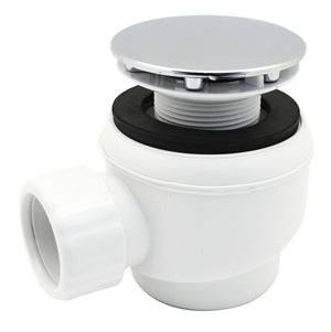 PILETTA SIFOIDE PER DOCCIA ATTACCO UNIVERSALE CROMATA PIASTRA ABS D.40- Diam. 60 foro piccolo- VALSI- pezzi 1