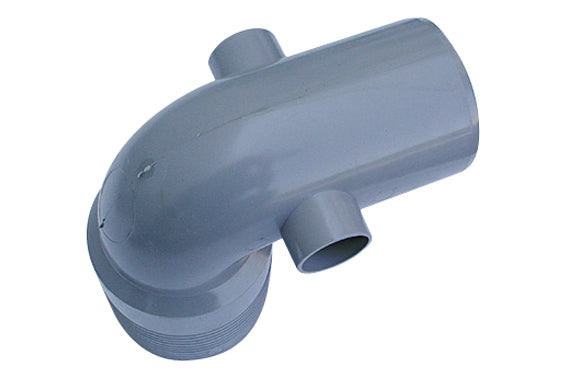 CURVA W.C. ALTA  2 ATTACCHI PVC GRIGIO- Diam. 100 / 40- senza- pezzi 1