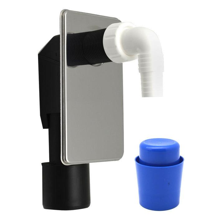 SIFONE LAVATRICE AD INCASSO CON PLACCA INOX- Diam. 40-50- DH- pezzi 1