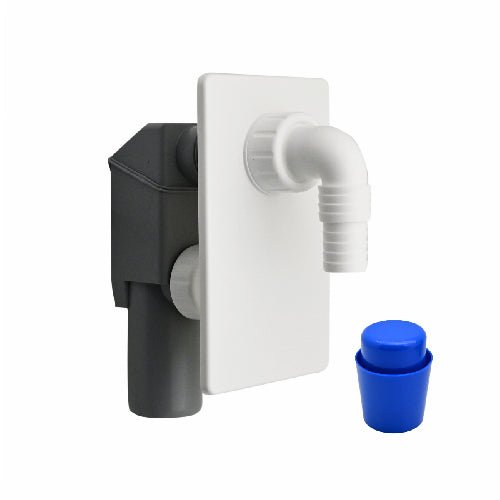 SIFONE LAVATRICE / LAVASTOVIGLIE AD INCASSO C/ PLACCA BIANCA- Diam. 40- DH- pezzi 1