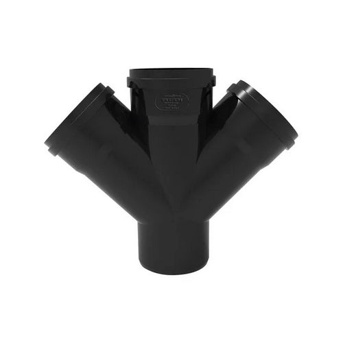 DERIVAZIONE TRIPLA PHONO BLACK 45  ° MF- Diam. 100/50/50- NICOL- pezzi 1