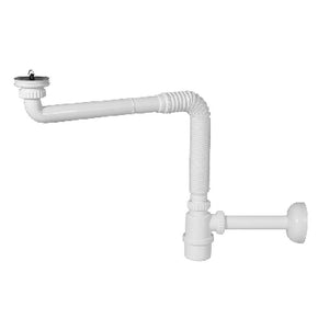 SIFONE IN PP CREA SPAZIO A BOTTIGLIA PER LAVABO SENZA PILETTA- 11/4 - Uscita D. 32 mm- GHIDI- pezzi 1