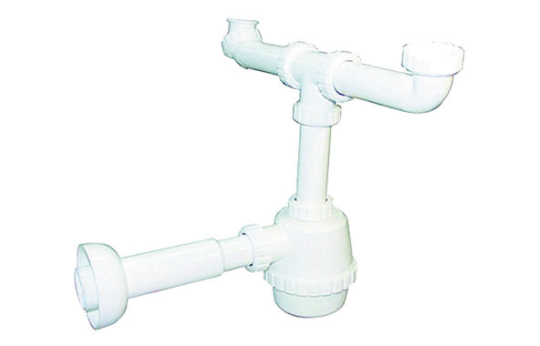 SIFONE PVC 2 VIE S / PILETTA PER PORCELLANA CON CANOTTO- 11/4- DH- pezzi 1