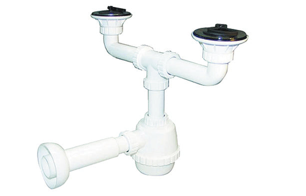 SIFONE PVC 2 VIE C / PILETTA PER PORCELLANA CON CANOTTO- 11/4- DH- pezzi 1