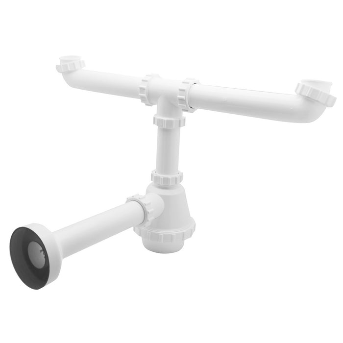 SIFONE PVC 2 VIE S / PILETTA PER INOX- 11/2 Diam. 40- DH- pezzi 1