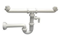 SIFONE PER LAVELLI A 2 VIE CON ATTACCO LAVATRICE- 1 1/2 Diam.40- DH- pezzi 1