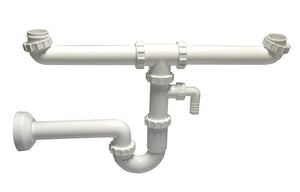 SIFONE PER LAVELLI A 2 VIE CON ATTACCO LAVATRICE- 1 1/2 Diam.40- DH- pezzi 1