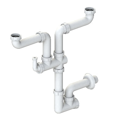 SIFONE ISPEZIONABILE SALVASPAZIO 2 VIE  1 ATT.- 11/2- DH- pezzi 1