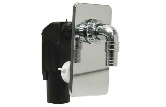 SIFONE INCASSO BONOMINI PER LAVATRICE CON PLACCA- Placca Cromata- BONOM- pezzi 1