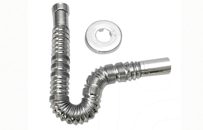 TUBO ESTENSIBILE/COMPRIMIBILE CROMATO CON ROSONE- 11/2 x 40- GOPLA- pezzi 1