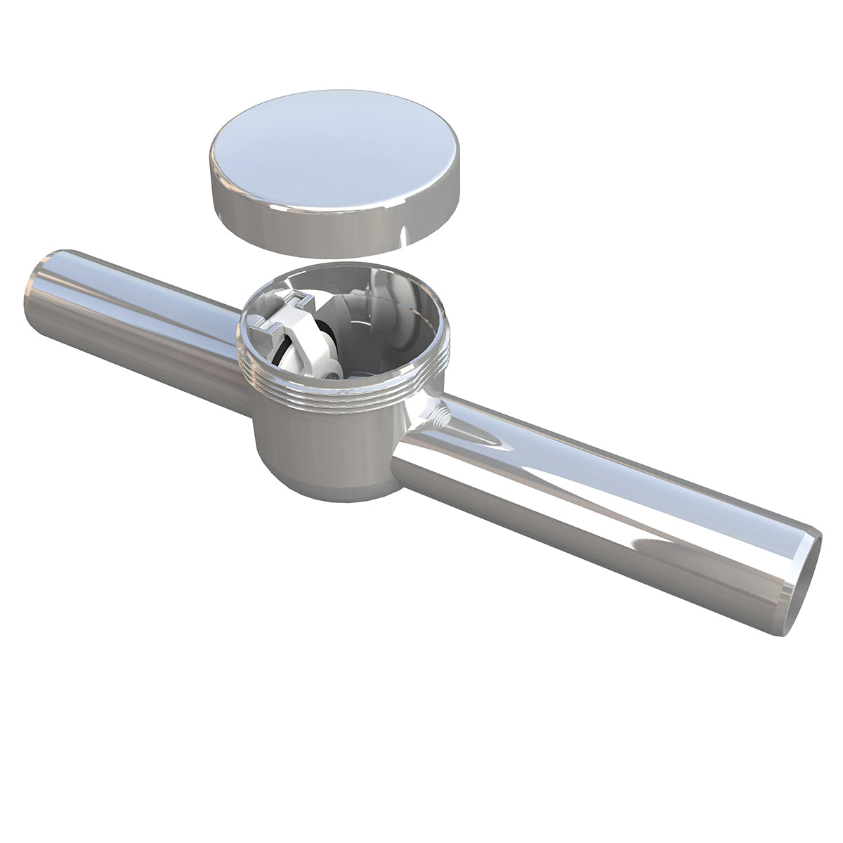 VALVOLA ANTI RIFLUSSO ORIZZONTALE CROMATO- Diam. 32 mm- BONOM- pezzi 1