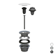 PILETTA A SCATTO PER LAVABO E BIDET MANITAPI- Tappo in ceramica nera lucida- BONOM- pezzi 1