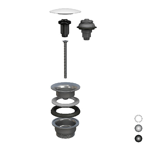 PILETTA A SCATTO PER LAVABO E BIDET MANITAPI- Tappo in ceramica nera lucida- BONOM- pezzi 1