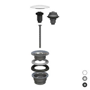 PILETTA A SCATTO PER LAVABO E BIDET MANITAPI- Tappo in ceramica nera lucida- BONOM- pezzi 1