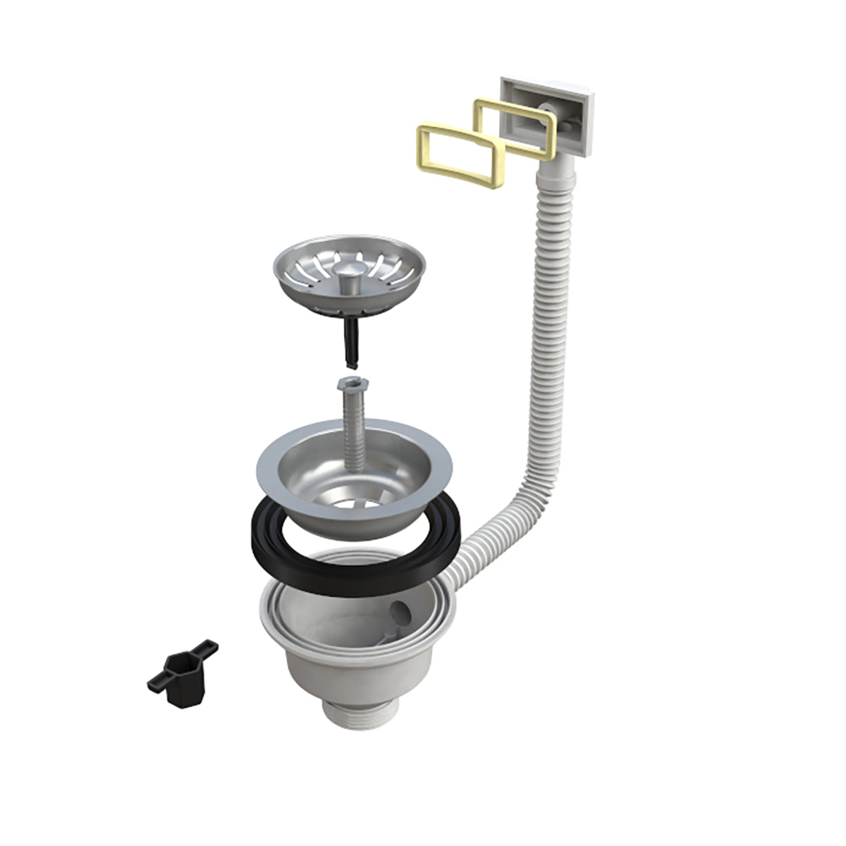 PILETTA PER LAVELLO CUCINA- Con troppopieno rett. s/grigli- BONOM- pezzi 1