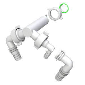 DOPPIO ATTACCO LAVATRICE + ASCIUGATRICE- Attacchi D. 19/24 - D. 12- BONOM- pezzi 1