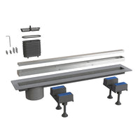 CANALISSIMA DA PAVIMENTO CON GRIGLIA IN ALLUMINIO- mm 1000- BONOM- pezzi 1