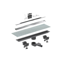 CANALETTA DOCCIA CANALISSIMA ALLUMINIO ORIZZONTALE KIT- L. 80 cm- BONOM- pezzi 1