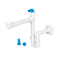 SIFONE SALVASPAZIO PER LAVABO CON raccordo e portagomma 1 - 11/4 D. 32-40 mm LIRA
