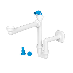 SIFONE SALVASPAZIO PER LAVABO CON raccordo e portagomma 1 - 11/4 D. 32-40 mm LIRA