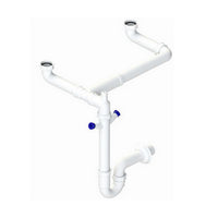 SIFONE AUTOPULENTE A 2 VIE E 2 ATTACCHI LAVASTOVIGLIE- Uscita DN40- DH- pezzi 1