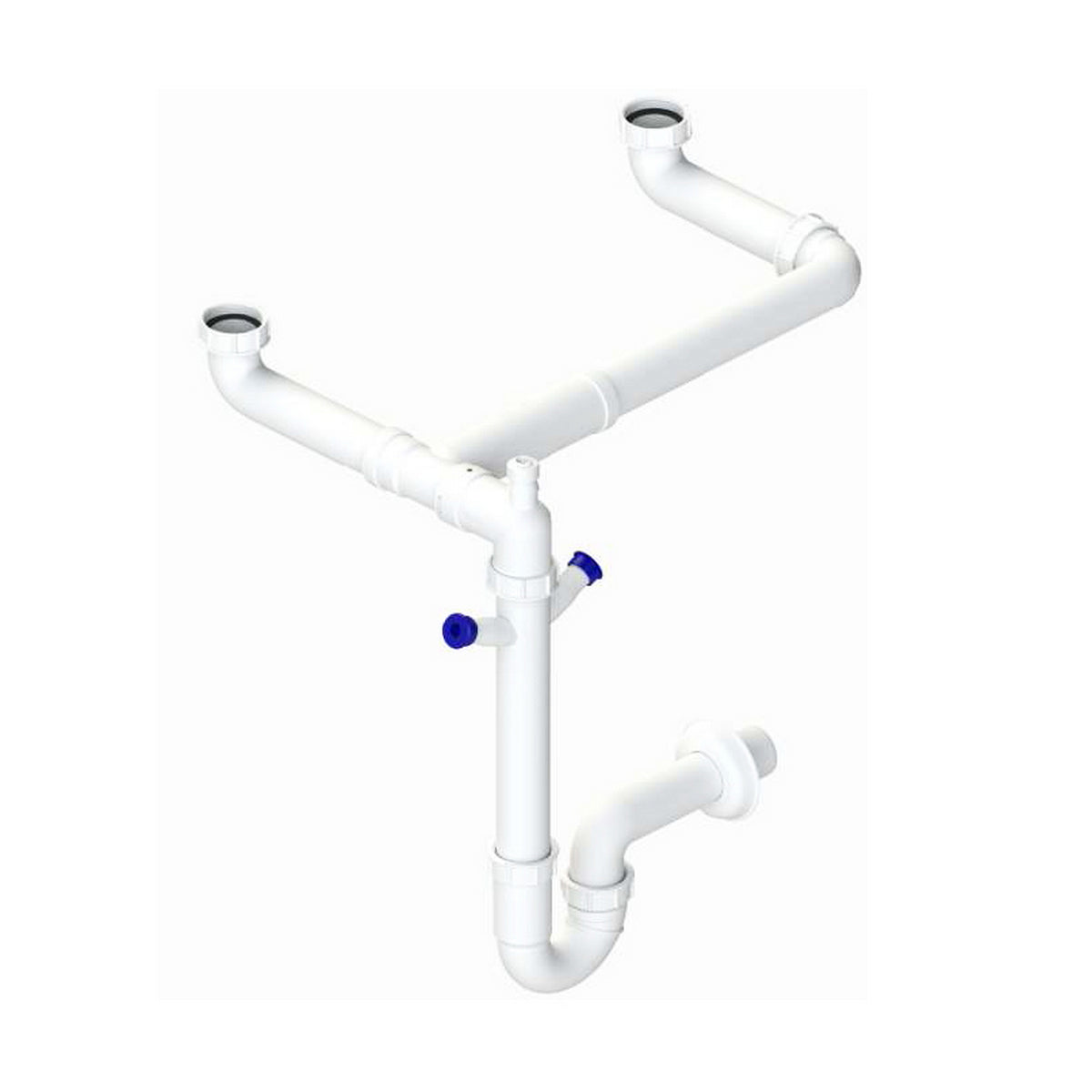 SIFONE AUTOPULENTE A 2 VIE E 2 ATTACCHI LAVASTOVIGLIE- Uscita DN40- DH- pezzi 1