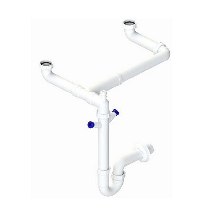 SIFONE AUTOPULENTE A 2 VIE E 2 ATTACCHI LAVASTOVIGLIE- Uscita DN40- DH- pezzi 1