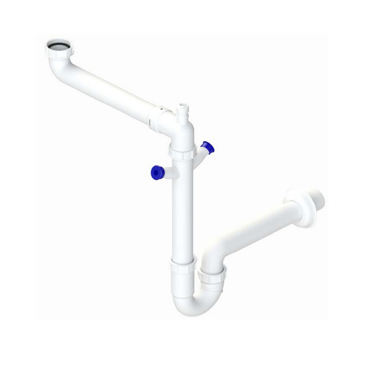 SIFONE AUTOPULENTE A 1 VIA SALVASPAZIO CON 2 ATTACCHI LAVASTOVIGLIE- Uscita DN40- DH- pezzi 1