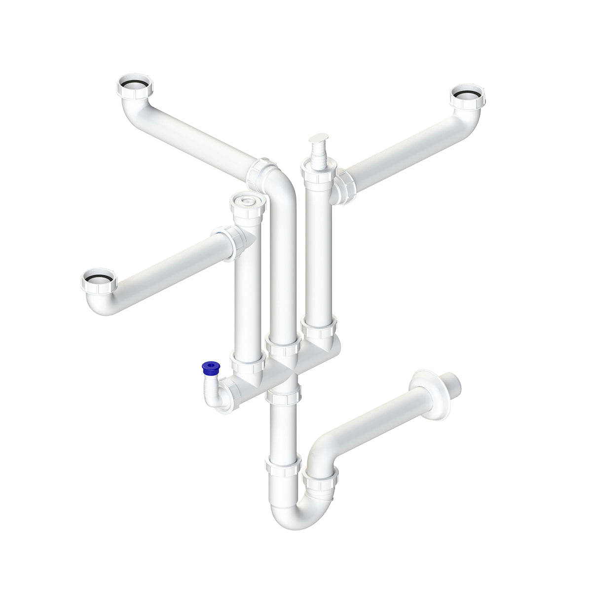 SIFONE A 3 VIE CON DOPPIO ATTACCO LAVASTOVIGLIE- 11/2- DH- pezzi 1