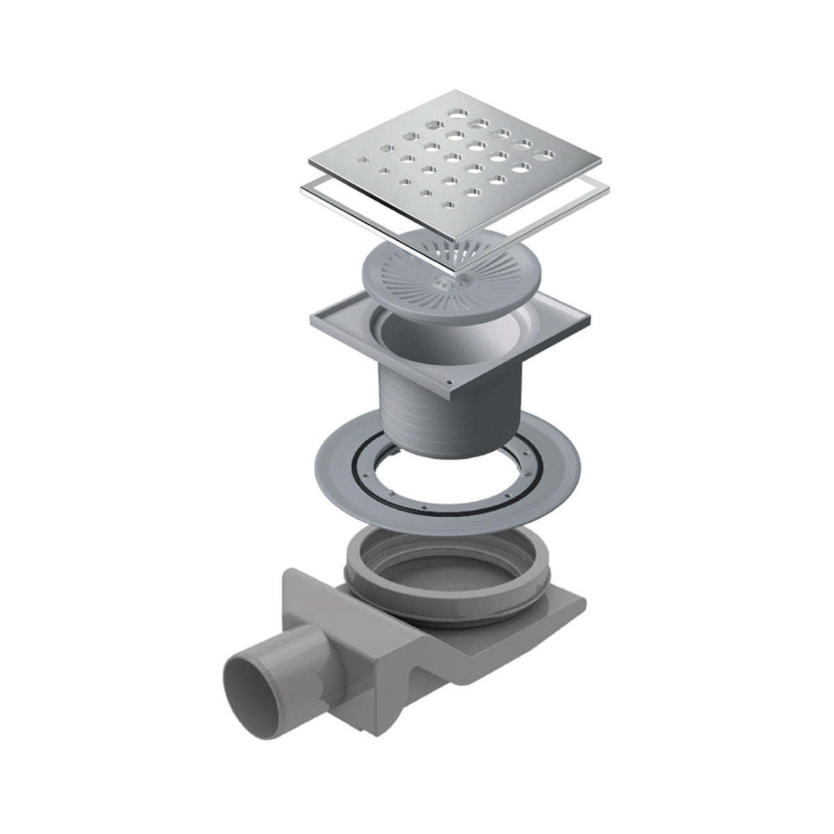 CANALINA SCARICO DOCCIA QUADRATA GOCCIA- 15x15- DH- pezzi 1