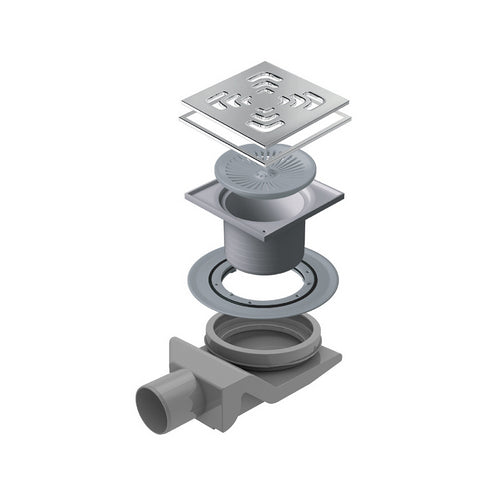 CANALINA SCARICO DOCCIA QUADRATA ANGOLO- 15x15- DH- pezzi 1