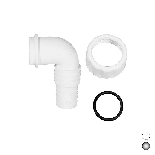 PIPETTA CURVA PER SCARICO LAVATRICE LAVASTOVIGLIE PP- 1 Bianco- GOPLA- pezzi 1