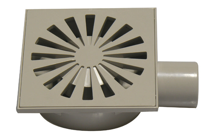 CHIUSINO SIFONATO GRIGIO IN ABS CON GRIGLIA- mm. 150 x 150- DH- pezzi 1