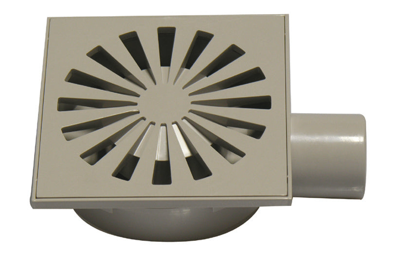 CHIUSINO SIFONATO GRIGIO IN ABS CON GRIGLIA- mm. 150 x 150- DH- pezzi 1