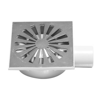 CHIUSINO SIFONATO IN ABS CON GRIGLIA CROMATA- mm. 150 x 150- DH- pezzi 1