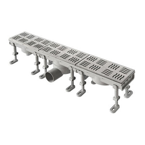 CANALE SIFONATO CON GRIGLIA INOX 1 CHIUSINO- mm Lungh. 600 x Largh. 100- FIRST- pezzi 1