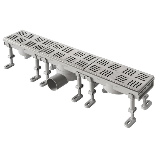 CANALE SIFONATO CON GRIGLIA INOX 1 CHIUSINO- mm Lungh. 600 x Largh. 100- FIRST- pezzi 1